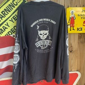 Vintage 2007 wheels for Meals Poker Run Long sleeves shirt size XL